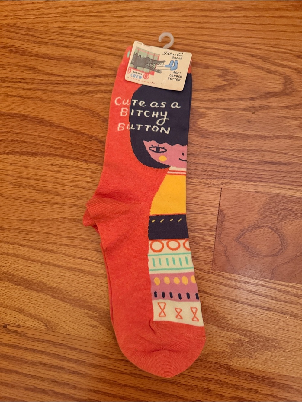 Cute As A Bitchy Button Women's Crew Socks | BlueQ